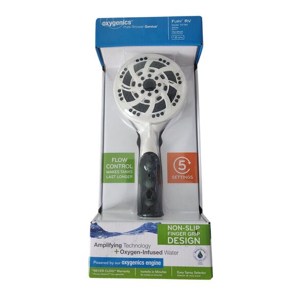 Oxygenics Fury RV Handheld Shower 92789, 5 Settings, 1.8 GPM – NEW - Picture 1 of 4
